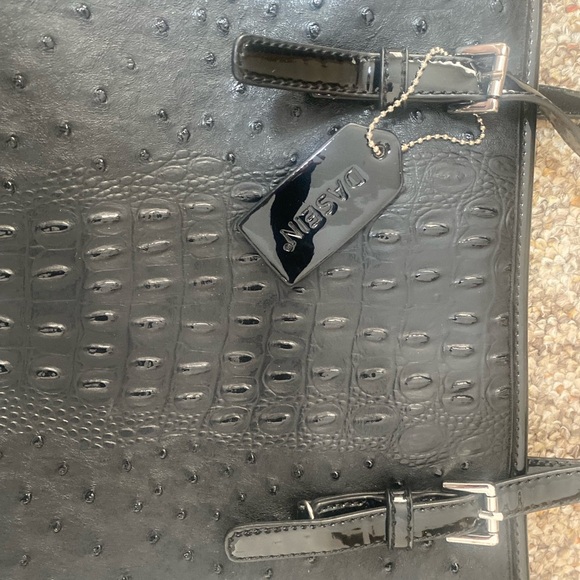 Dasien Women's Ostrich Large Handbag/Tote Black - Picture 13 of 15